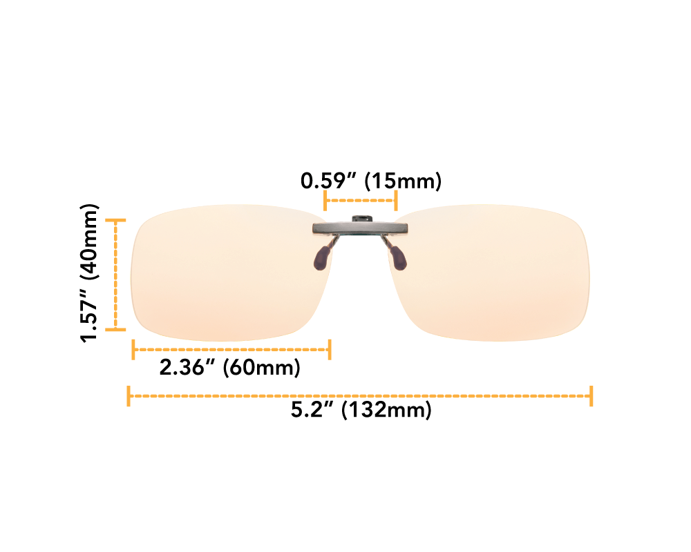 Lumin Clips night driving clip-on glasses dimensions