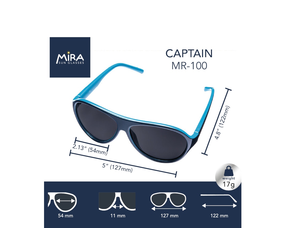 Kids – Captain sunglasses dimensions