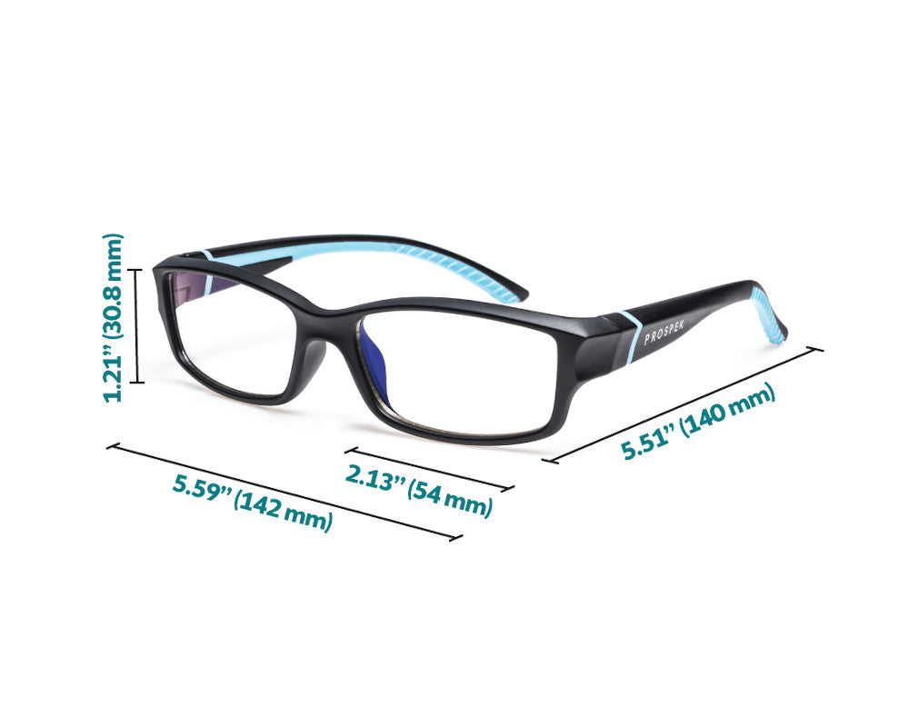 Peak blue light blocking computer glasses dimensions