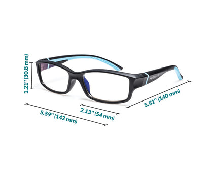 Peak blue light blocking computer glasses dimensions