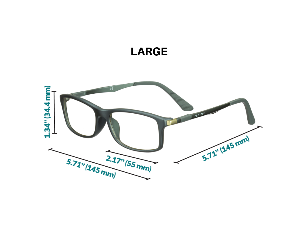 Dynamic blue light blocking glasses dimensions