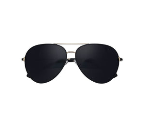 ZEN Oversized Aviator Super Dark Sunglasses, Jet Black Aviator Sunglasses